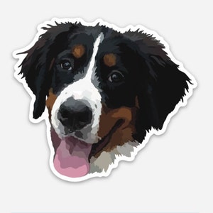 Berner Sennenhund Aufkleber | Vinyl-Aufkleber | Wasserdicht & Wetterfest | Wasserflasche, Laptop oder Journal | Welpe | Hundeliebhaber