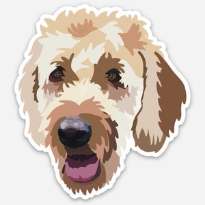 Goldendoodle-hondsticker | Vinylsticker | Waterdicht en weerbestendig | Waterfles, Laptop of Journal | Pup | Hondenliefhebber