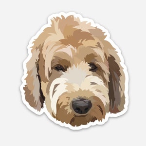 Labradoodle Hund Aufkleber für Hydro Flask oder Laptop oder Journal | Vinyl Wasserdichter Aufkleber | Welpe | Hundeliebhaber