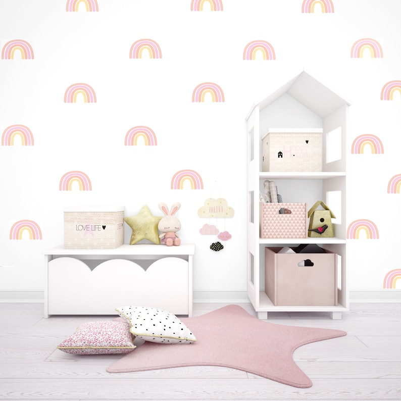 Rainbow Nursery Wall Decal Etsy UK