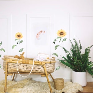 Reusable Sunflower Wall Decals /Stickers/watercolour/nursery