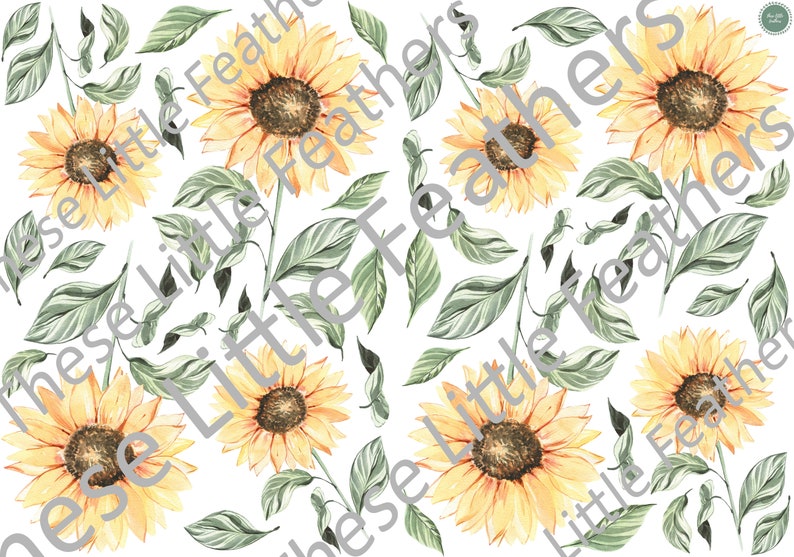 Reusable Sunflower Wall Decals /stickers/watercolour/nursery Etsy UK