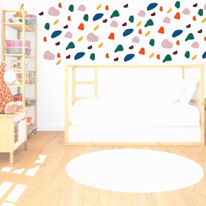 Calcomanía de pared- pegatinas de pared de terrazo, sala de juegos, habitación para niños, papel de pared de terrazo, vivero de terrazo