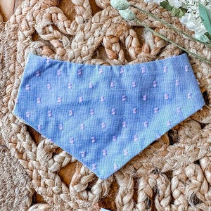 Blue Collection Dog Bandana-Dog Bandana-Cat Bandana-Personalized Bandana-Blue with Pink Bandana-Bandana for small dogs image 3