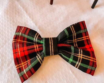 Holiday Gingham Bow Tie For Dogs, Bow Tie for Cats, Holiday Collection Bow Ties, Dog Accessories, Dog Collar Bow, Slide Bow for Dog Collar