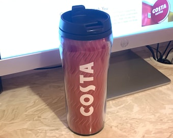 Costa Coffee Travel Mug Flask Cup Plastic Tumbler Beautiful Design 450ml Brand New