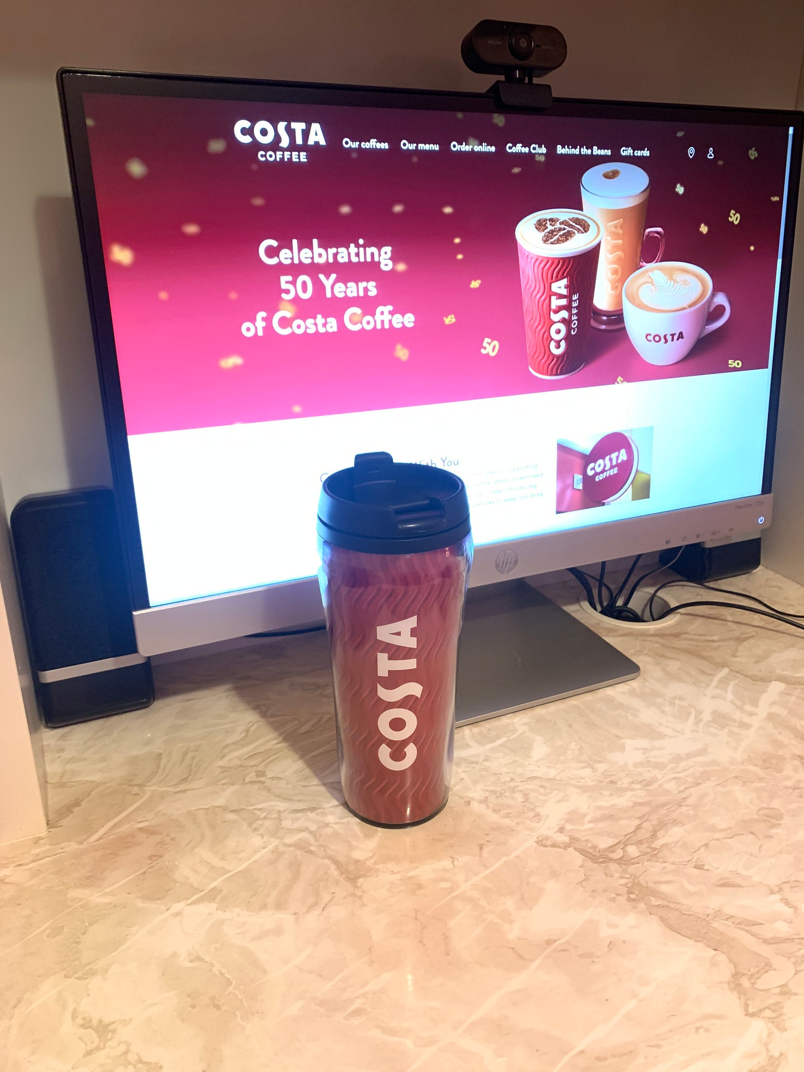 costa travel mug maple