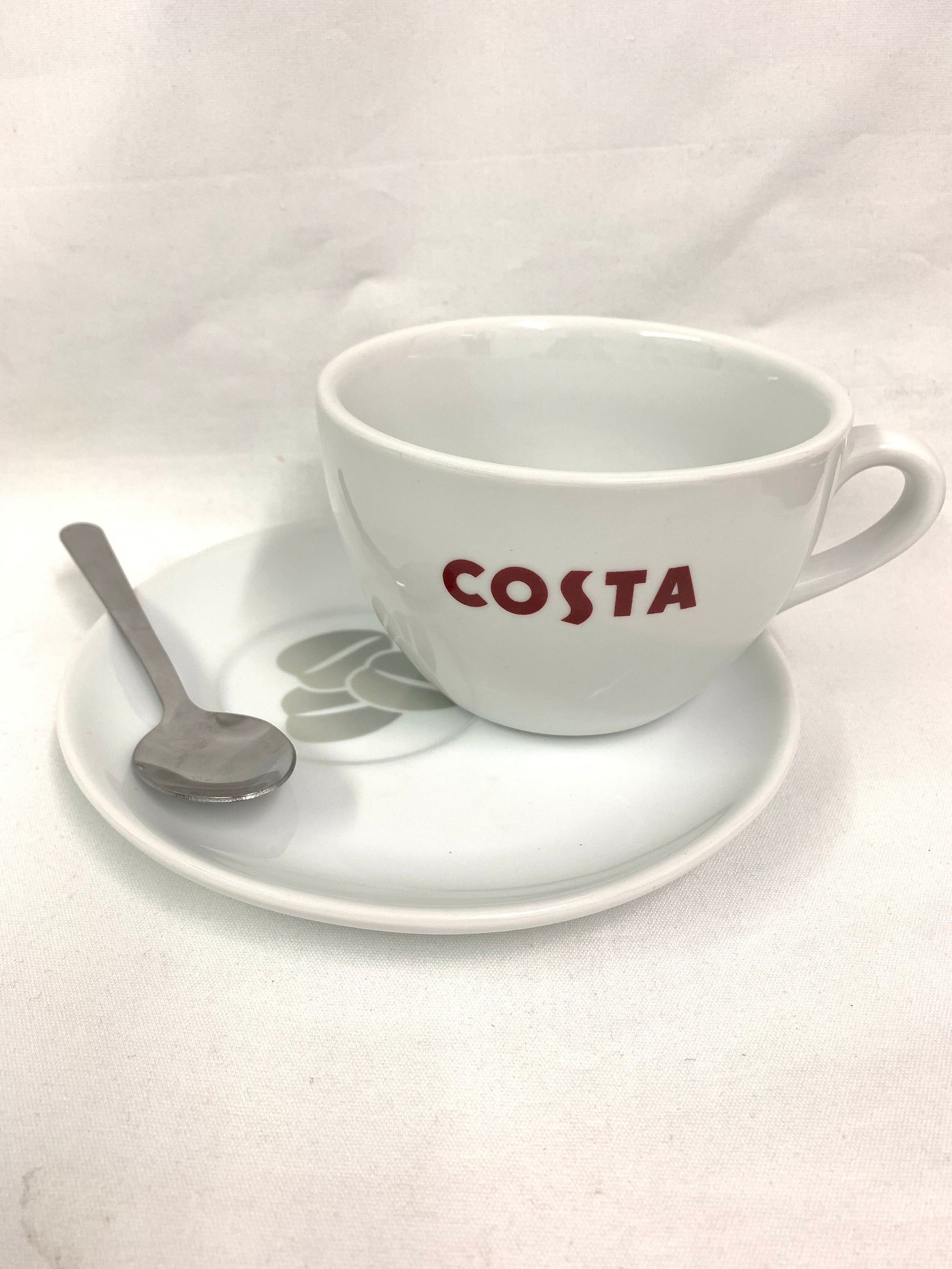 Costa Coffee Cup and Saucer Medio 454ml With Spoon. Etsy UK
