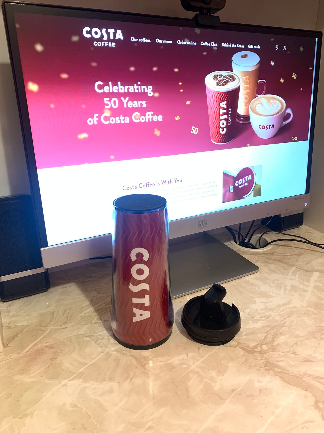 Costa Coffee Travel Mug Flask Cup Plastic Tumbler Beautiful Design