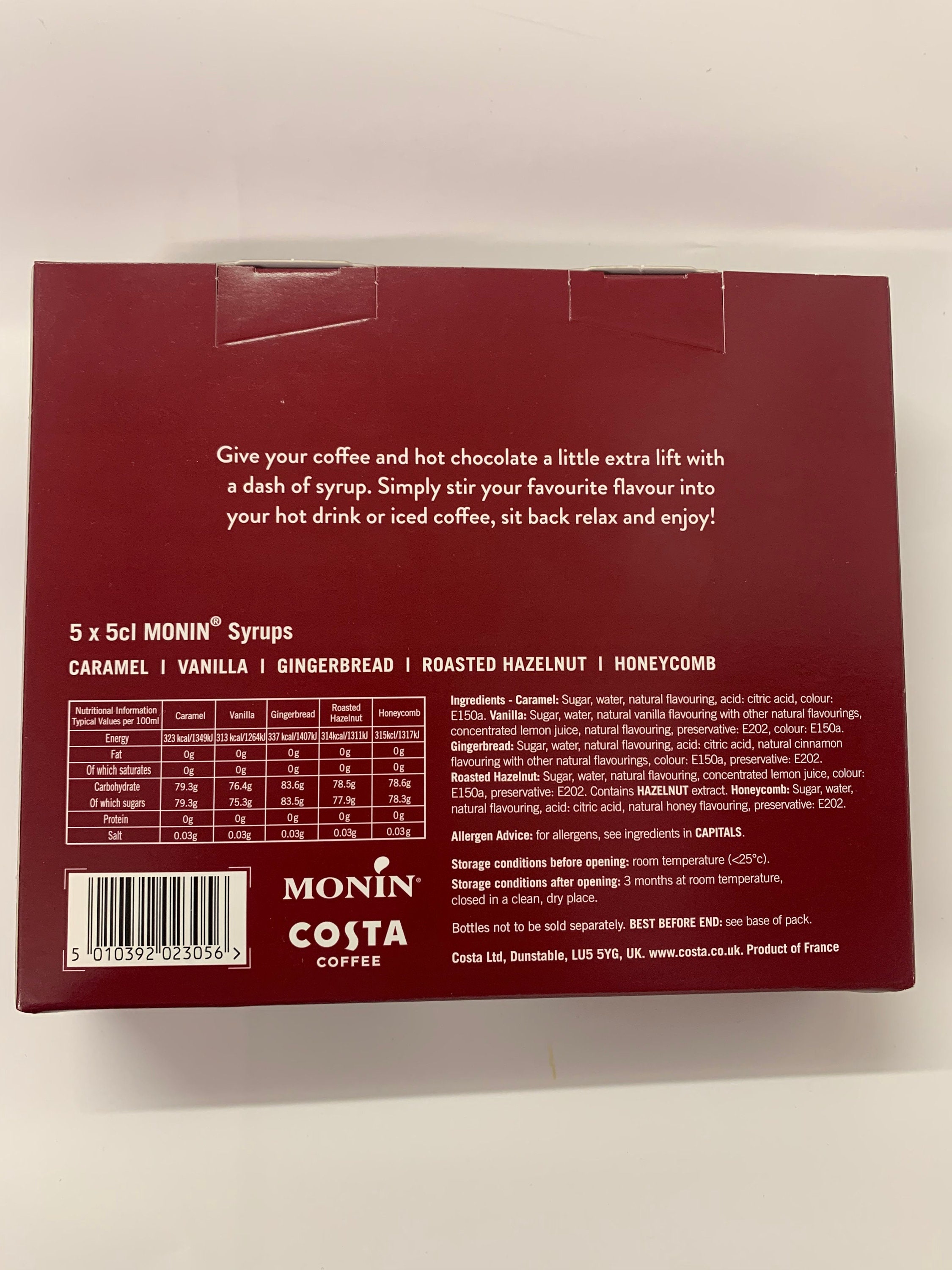 Costa Coffee Syrup Monin Gift Set 5 Flavours Pack New in Box Etsy