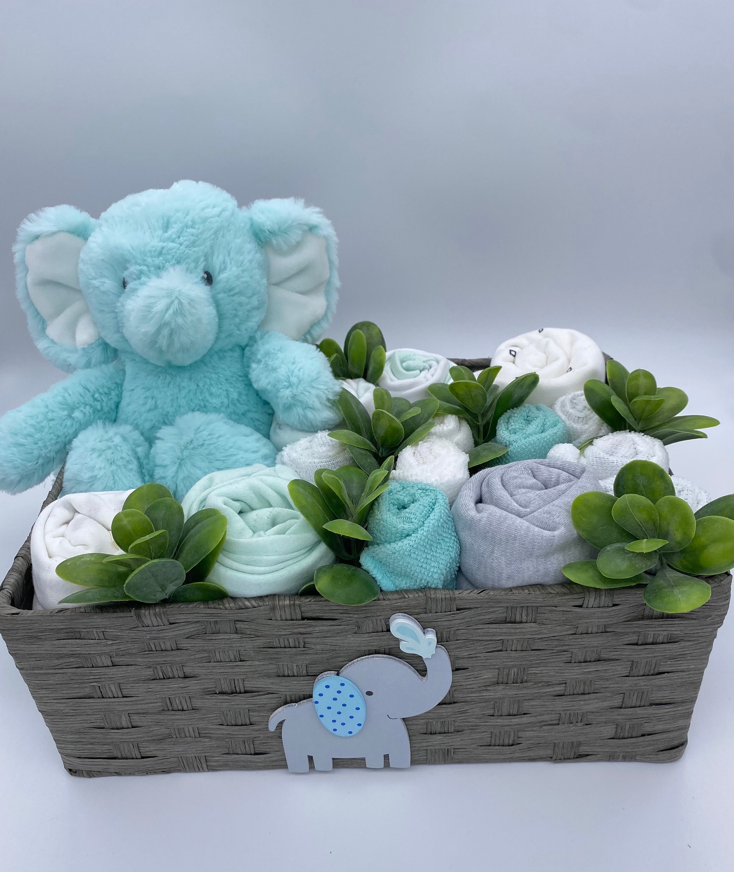 Elephant Baby boy gift basket baby shower gift newborn gift Etsy