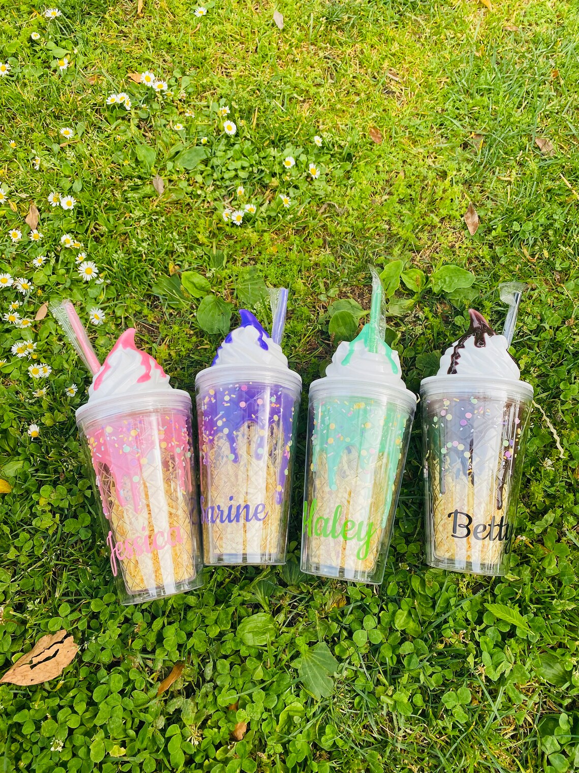 Custom Sundae Personalized Sundae Summer Ice Cream Cup With Straw Summer Gift ...