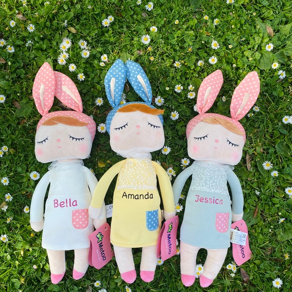 Personalized baby doll, baby’s first doll, girls first doll, baby birthday gift new baby metoo doll bunny rag doll easter basket gift