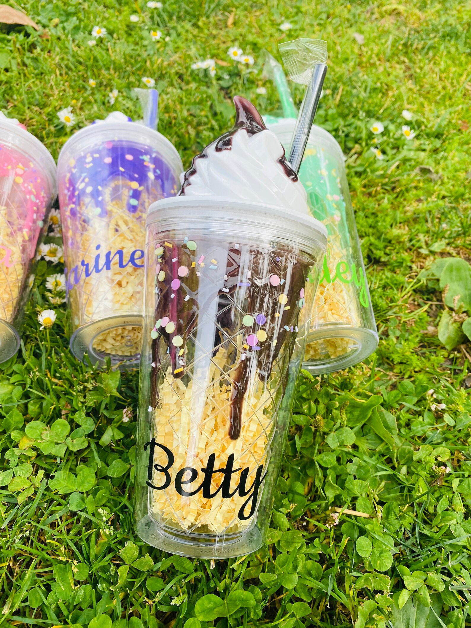 Custom Sundae Personalized Sundae Summer Ice Cream Cup With Straw Summer Gift ...