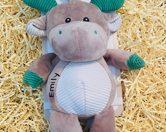 Personalized 10” Moose Baby Rattle Toy for Stroller Plush Toy Gift