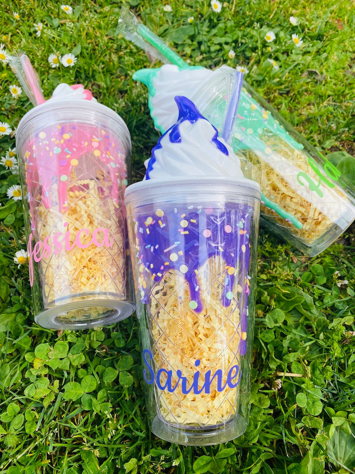 Custom Sundae Personalized Sundae Summer Ice Cream Cup With Straw Summer Gift ...
