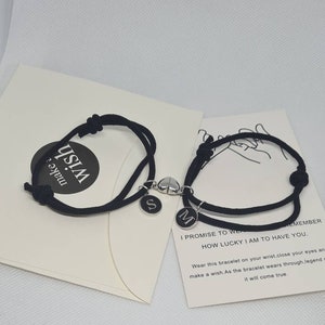 2 pcs magnetic promise couple personalised bracelet