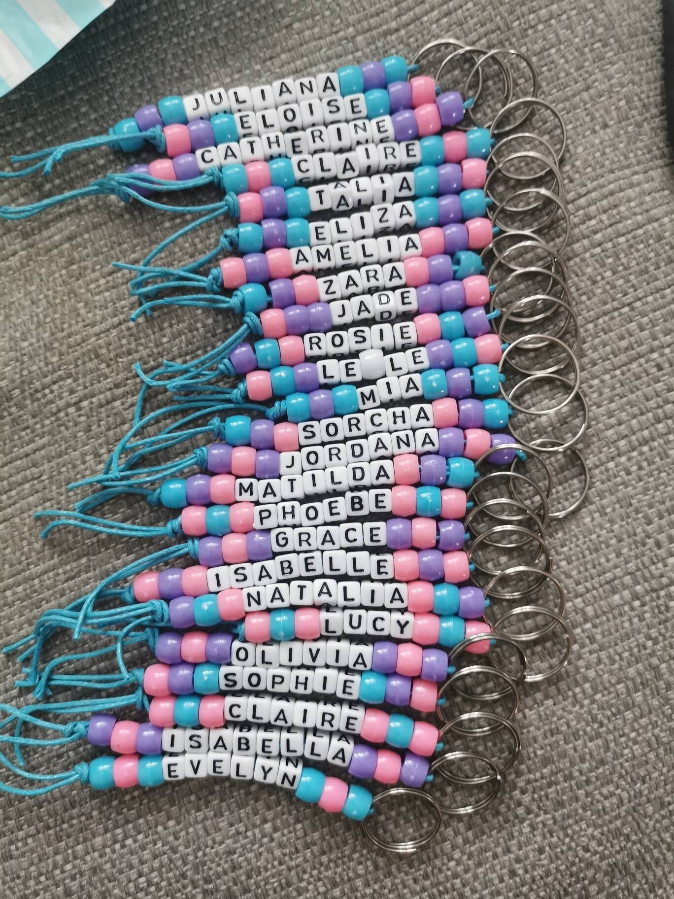 Bespoke Keyrings Personalised Childrens Names BACK TO Etsy