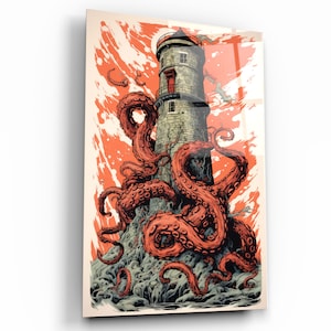 Giant Octopus  - Tempered Glass Wall Art - Home decor - Wall decor- Wall sculpture - Interior Design - Birthday Gift - Wall Hanging