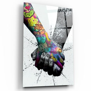 Hand Hold - Glass Printing Wall Art - Tempered Glass Wall Art - Home decor - Wall decor- Wall sculpture - Interior Design