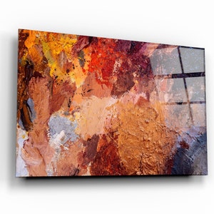 Master Piece Brown Abstract Oil Painting Tempered Glass Wall Art - Home decor - Wall decor- Wall sculpture - Interior Design - Birthday Gift