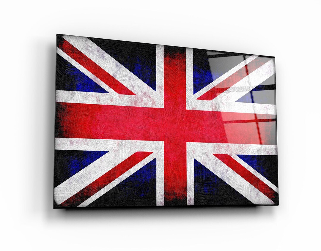 Union Jack Flag Tempered Glass Wall Art: British Decor - Etsy