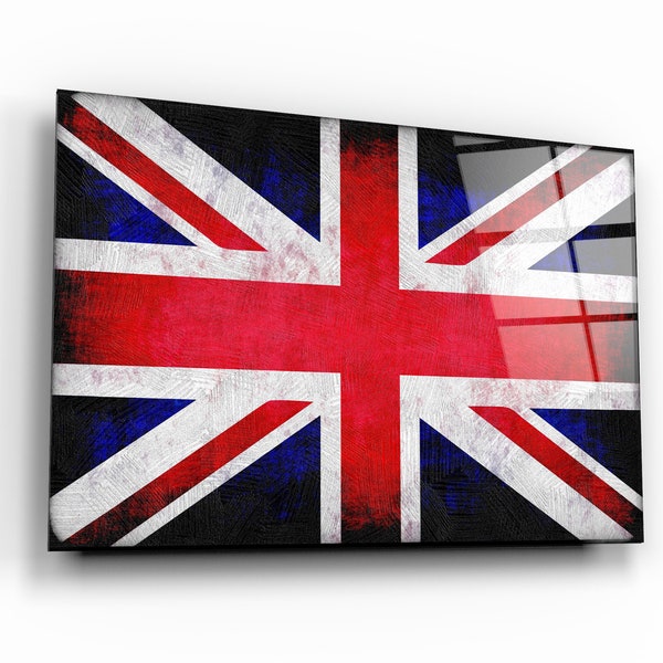 Union Jack Flag Glass Wall Art - Tempered Glass Wall Art - Home Decoration - House Warming Gift - Interior Design Ideas - Wall Hangings