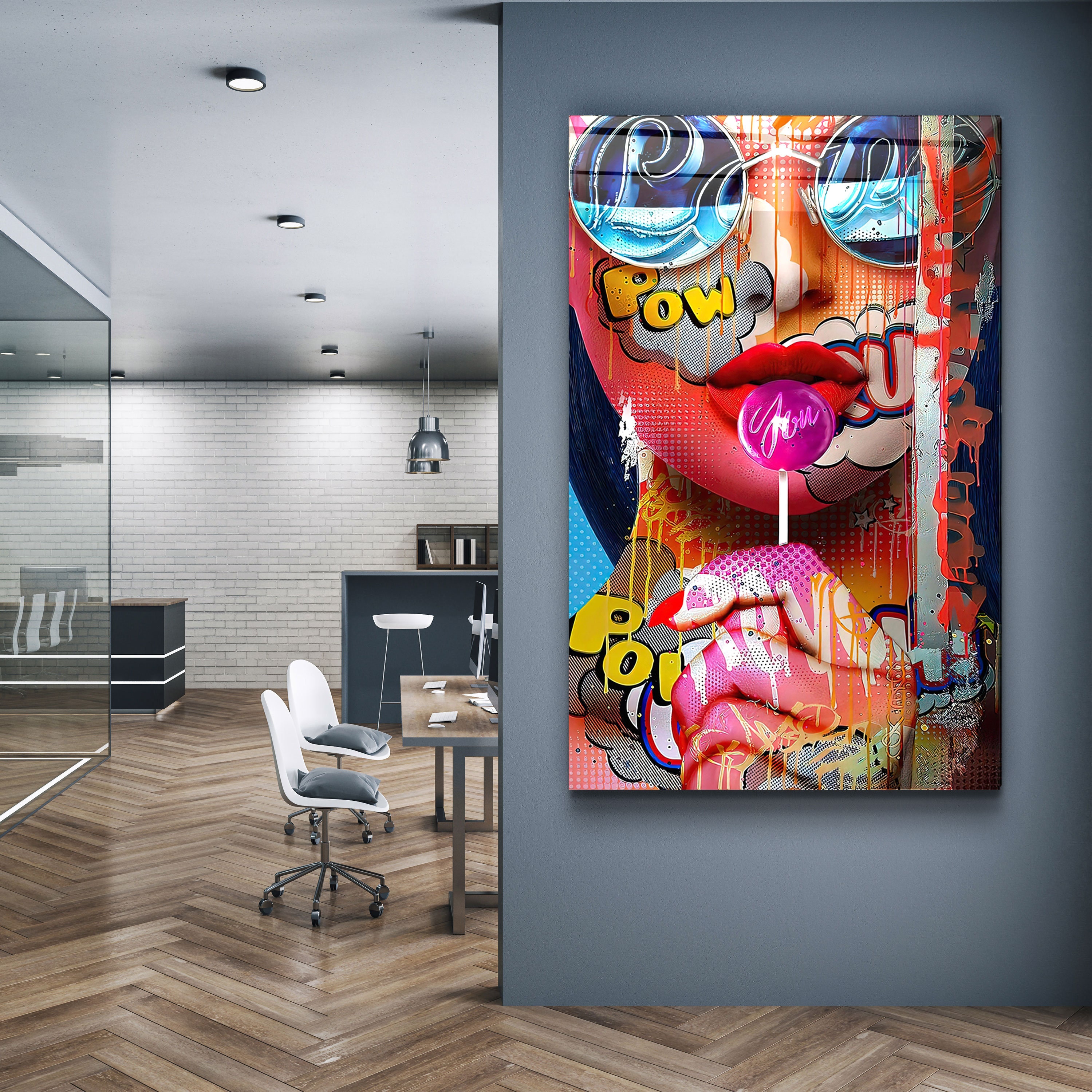 Pop Art Glass Printing Wall Art Glass Wall Art Home - Etsy