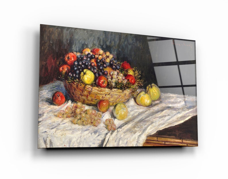Apples and Grapes (1879–1880) shops by Claude Monet Glass Printing Wall Art - Glass Wall Art - Home Decoration - Interior Design Ideas