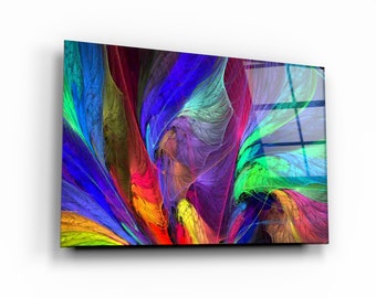 Colorized Printing - Tempered Glass Wall Art - Home decor - Wall decor- Wall sculpture - Interior Design - Birthday Gift - Abstarct Art