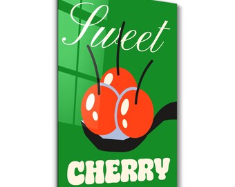Sweet Cherry | Glass Wall Art - Home and Office Decor