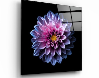 Purple Flower - Tempered Glass Wall Art - Home decor - Wall decor- Wall sculpture - Interior Design - Birthday Gift