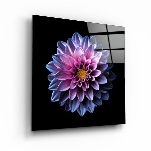 Tempered Glass Wall Art Flowers Etsy