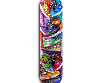 スニーカーファンアート 強化ガラス スケートボード ウォールアート