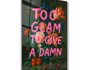 Glam Floral Tempered Glass Wall Art: Motivational Home Decor