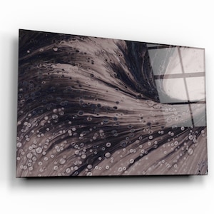 Dusty Drops Gray  Glass Printing Wall Art - Glass Wall Art - Home Decoration - House Warming Gift - Designer&#39;s Collection