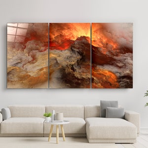 Lava - Mega Size Glass Printing Wall Arts for Big Walls - Home Decoration - House Warming Gift - Interior Design Ideas - Wall Hangings