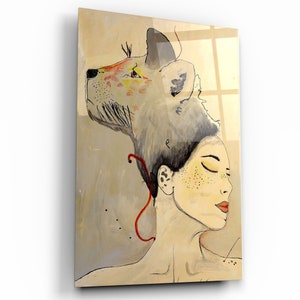 Lady Abstract - Tempered Glass Wall Art - Home decor - Wall decor- Wall sculpture - Interior Design - Birthday Gift - Wall Hanging