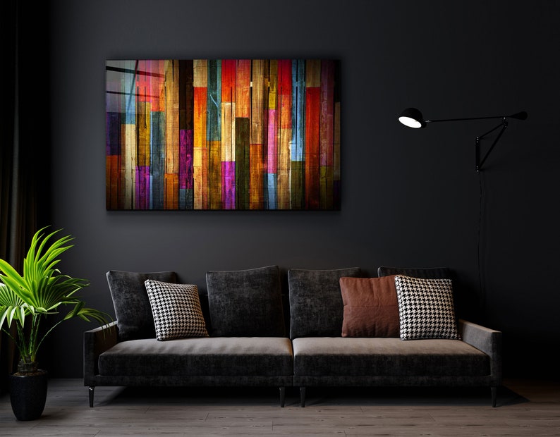 Painted Wood Glass Printing Wall Art Glass Wall Art Home Etsy UK