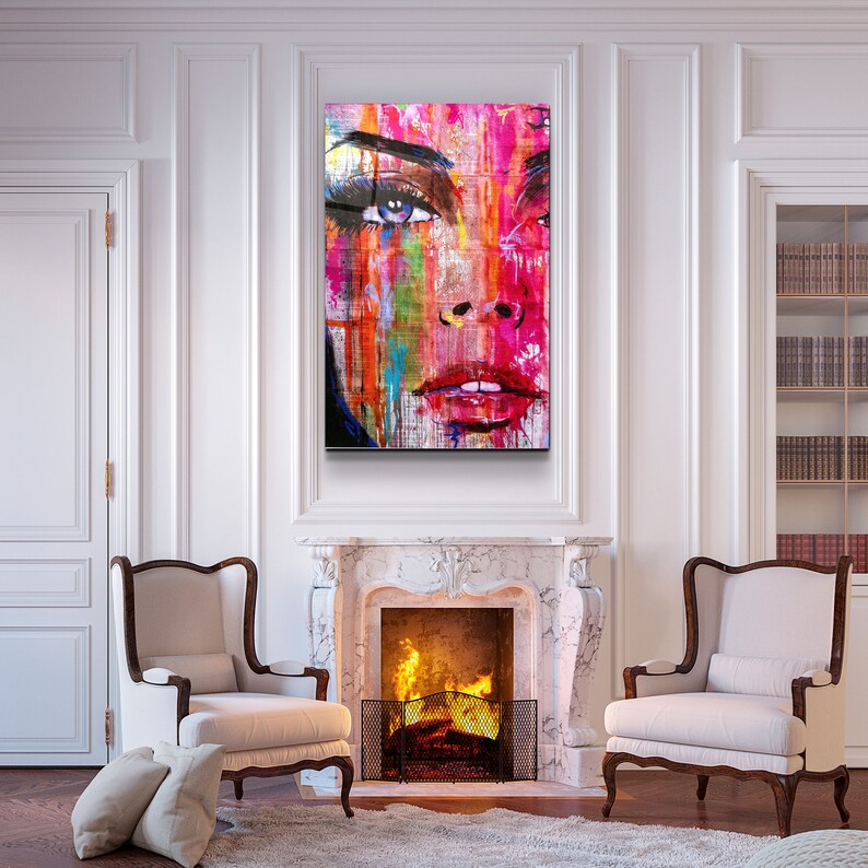 The Pink Face Glass Printing Wall Art Glass Wall Art - Etsy
