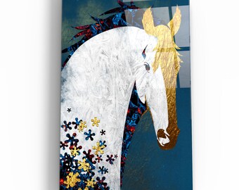 Gorgeous Horse Glass Print - Modern Wall Decor - Ideal House Warming Present - Stylish Home Decoration - Versatile Wall Ar