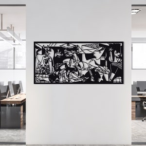 Guernica Pablo Picasso - Premium Metal Wall Arts Arte murale in vetro temperato - Decorazione per la casa - Decorazione murale - Scultura murale - Design d'interni