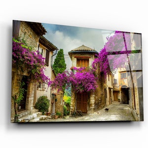 Heaven Village - Arte mural de vidrio templado - Decoración del hogar - Decoración de pared - Escultura de pared - Diseño de interiores - Regalo de cumpleaños