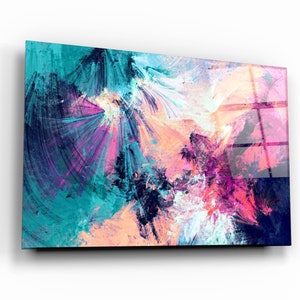 Arte de pared de vidrio templado Colour Surf - Decoración del hogar - Decoración de pared - Escultura de pared - Diseño de interiores - Regalo de cumpleaños - Tapiz de pared
