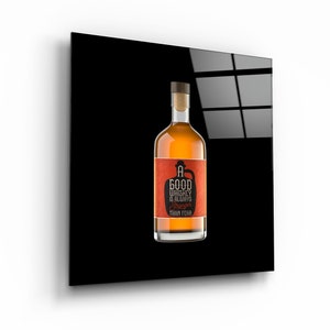 Botella de whisky - Arte de pared de vidrio templado - Decoración del hogar - Decoración de pared - Escultura de pared - Diseño de interiores - Regalo de cumpleaños