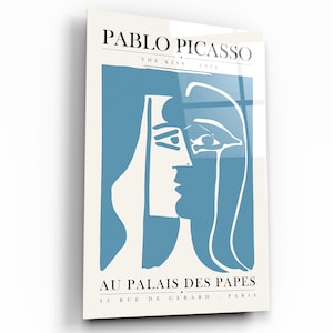 Pablo Picasso - The Kiss  1970 Glass Printing Wall Art - Glass Wall Art - Home Decoration - Gallery Print Collection - Interior Design Ideas