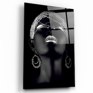 Schwarz-Silber Glasdruck Wandkunst - Glaswandkunst - Dekoration - Hauseinweihungsgeschenk - Einrichtungsideen