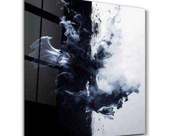 Tempered Glass Wall Art: Abstract Eclipse - Modern Home Decor