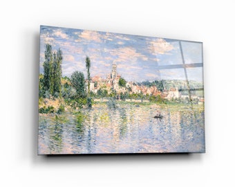 Vétheuil in Summer (1880) by Claude Monet Glass Printing Wall Art - Glass Wall Art - Home Decoration - Interior Design Ideas