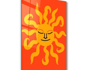 Groovy Sunburst | Glass Wall Art - Home and Office Decor